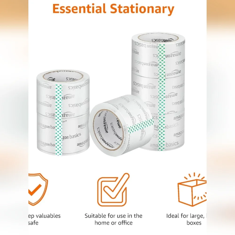 Amazon Basics Clear Packing 2 Tape Rolls - Transparent 3